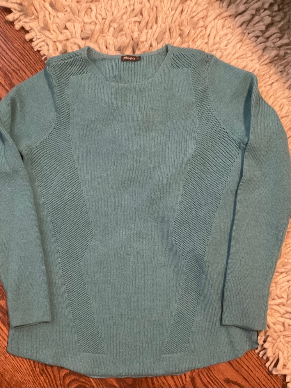 J. McLaughlin Light Teal Knit Crewneck Sweater